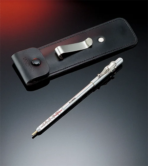 DeFelsko PosiPen for coating thickness measurement, shown with black case