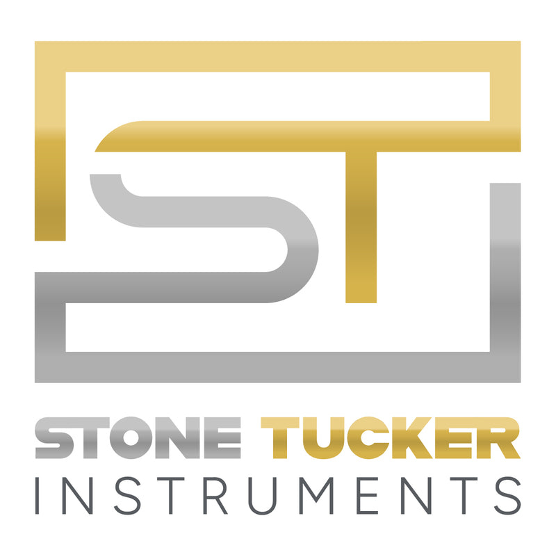 Logo of Stone Tucker Instruments with gold and gray design on a white background